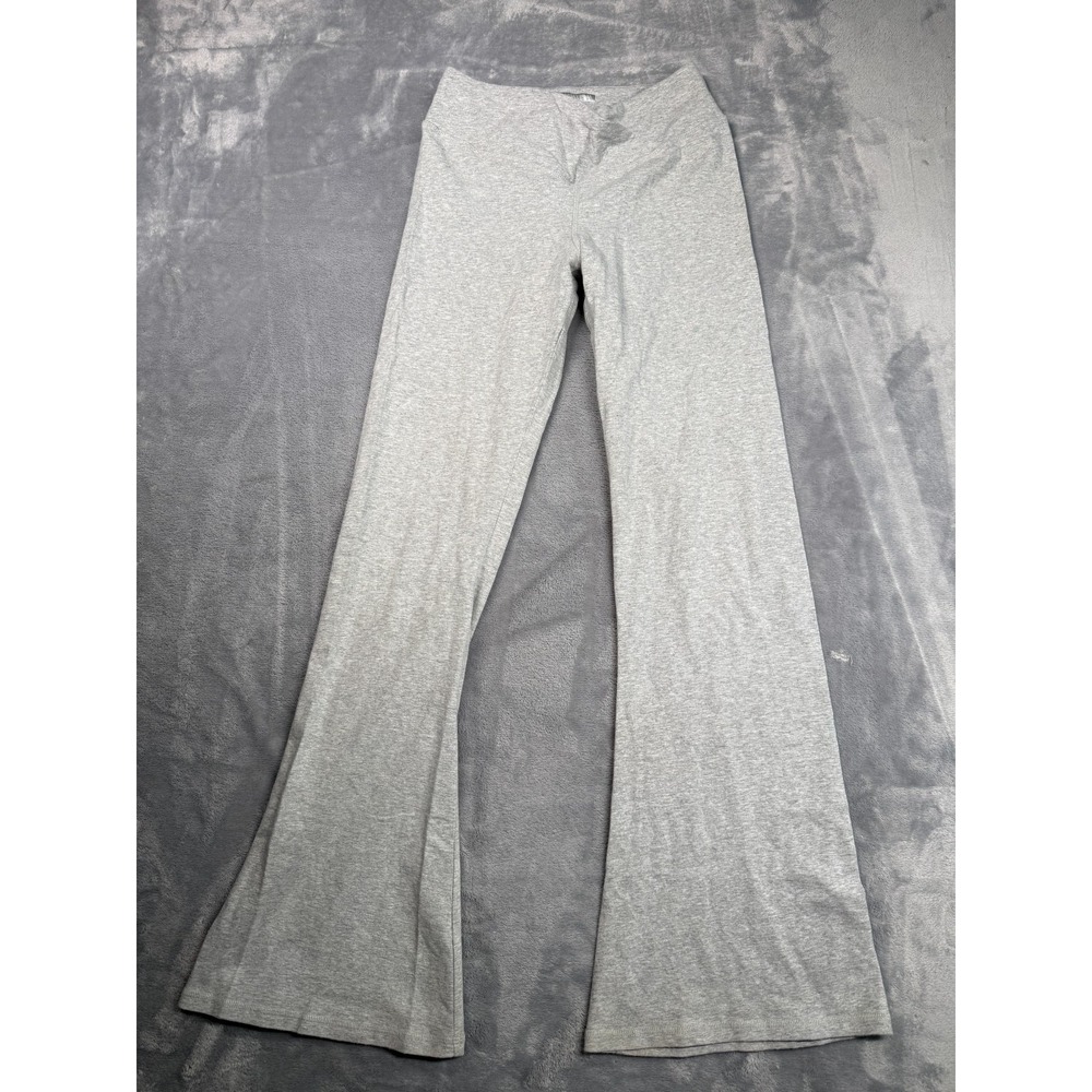 Forever 21 Active Leggings Women Medium Heathered Gray Crossover Waist Flare Leg